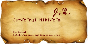 Jurányi Miklós névjegykártya